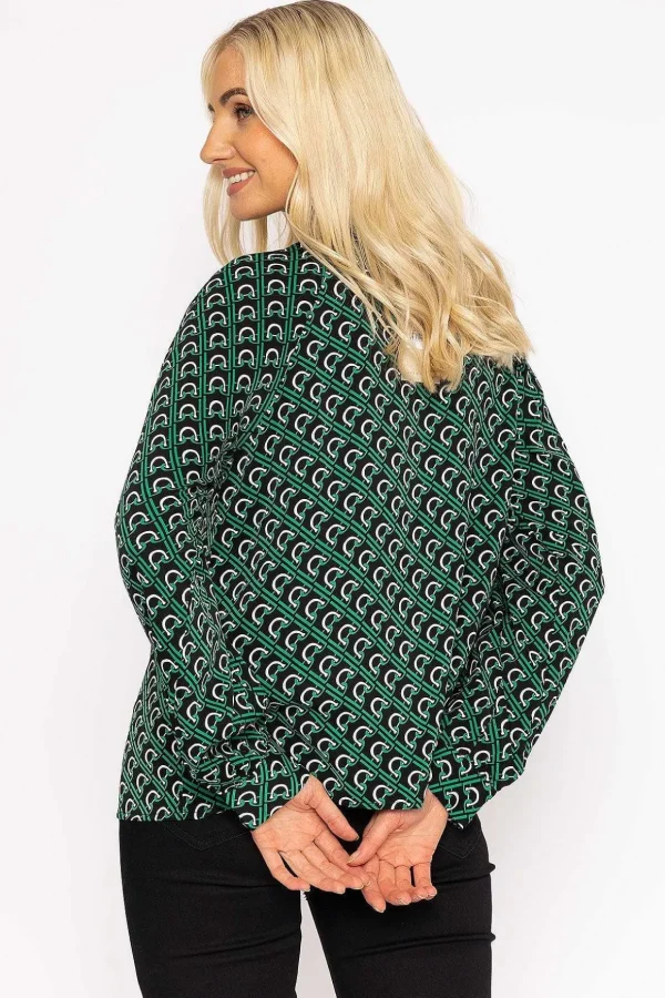 Heritage Print Blouse In Green