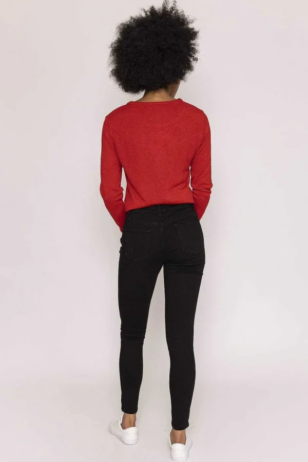 High Waist Denim Jeans In Black