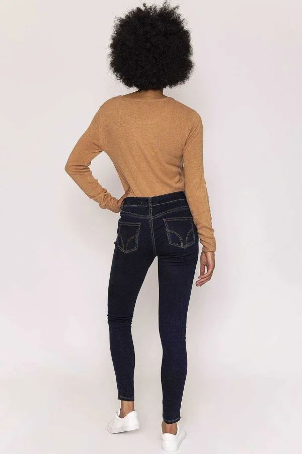 High Waist Denim Jeans In Indigo