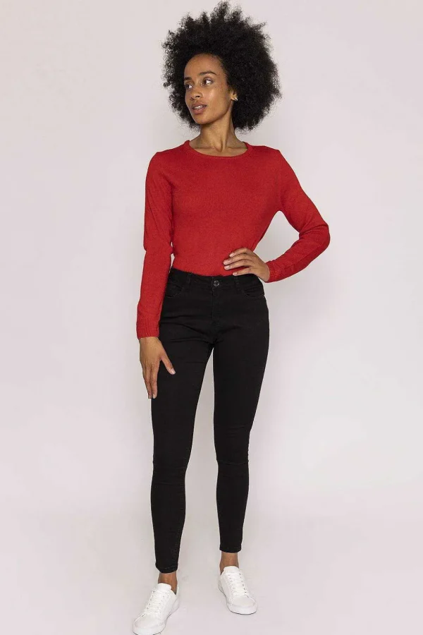 High Waist Denim Jeans In Black