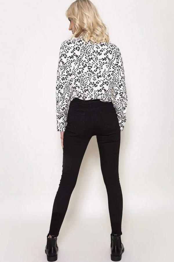 High Waist Denim Jeans In Black