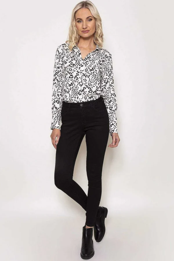 High Waist Denim Jeans In Black