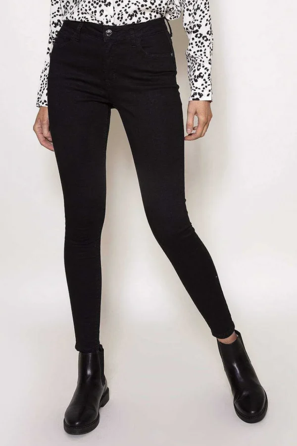 High Waist Denim Jeans In Black