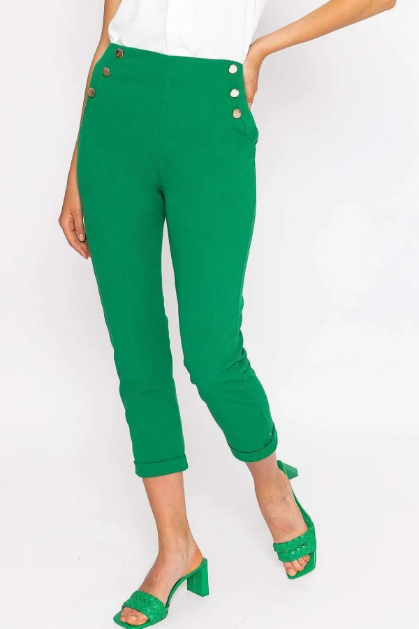 High Waist Trousers In Green