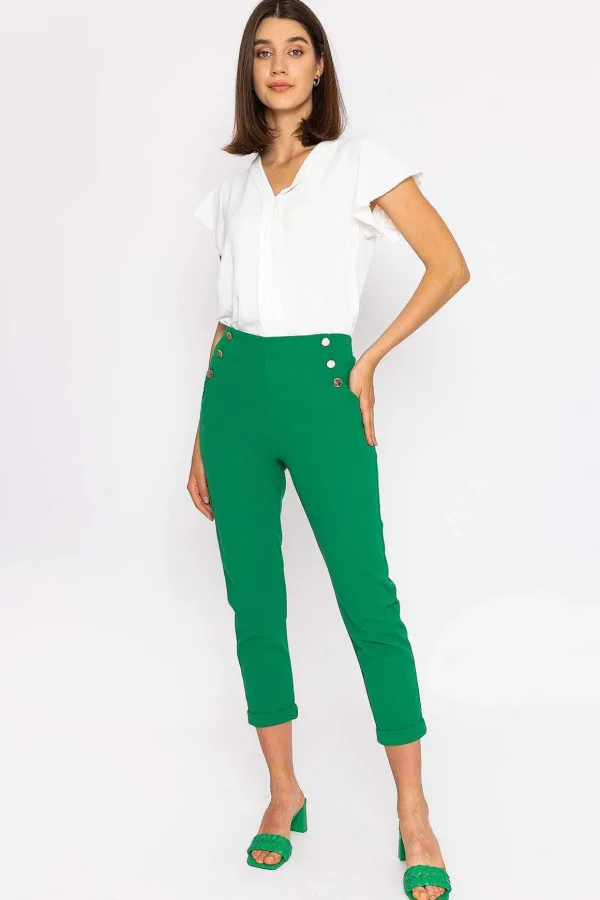 High Waist Trousers In Green