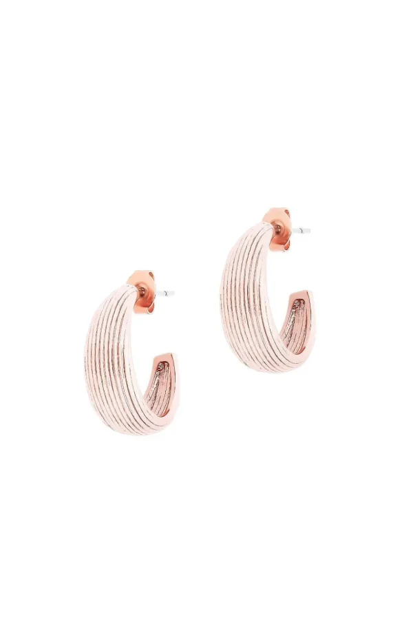 Hoop Shell Earrings In Rose Gold