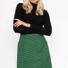 Houndstooth Mini Skirt In Green