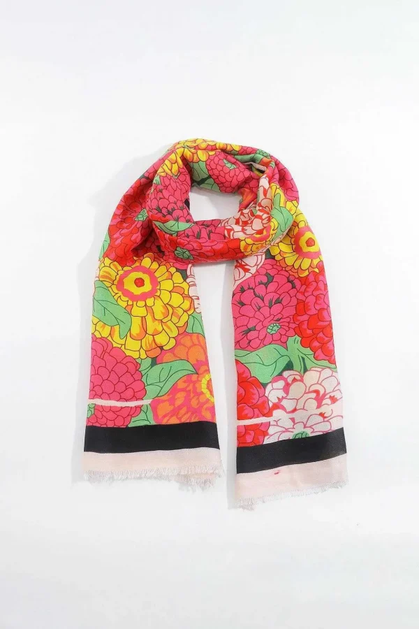 Hydrangea Print Scarf In Pink