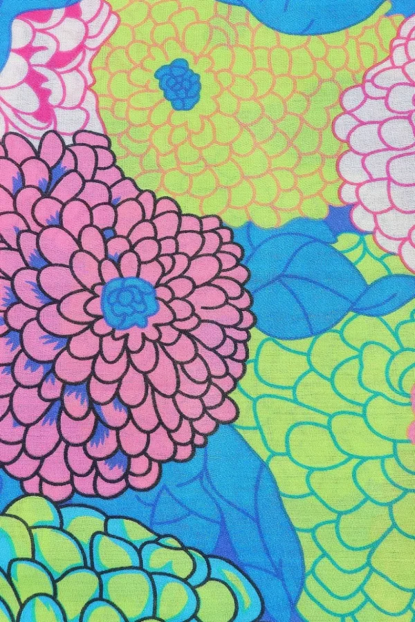 Hydrangea Print Scarf In Navy