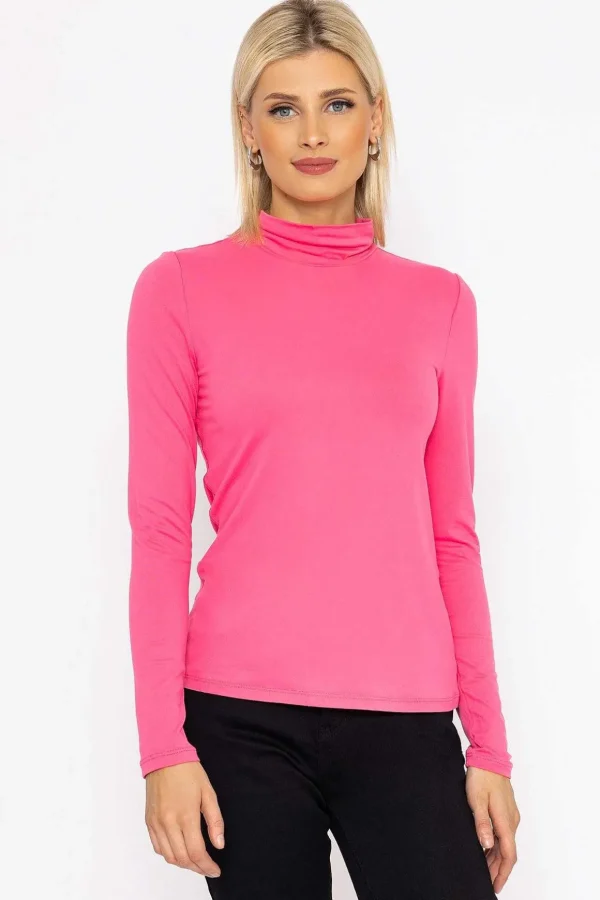 Ina High Neck Top In Pink
