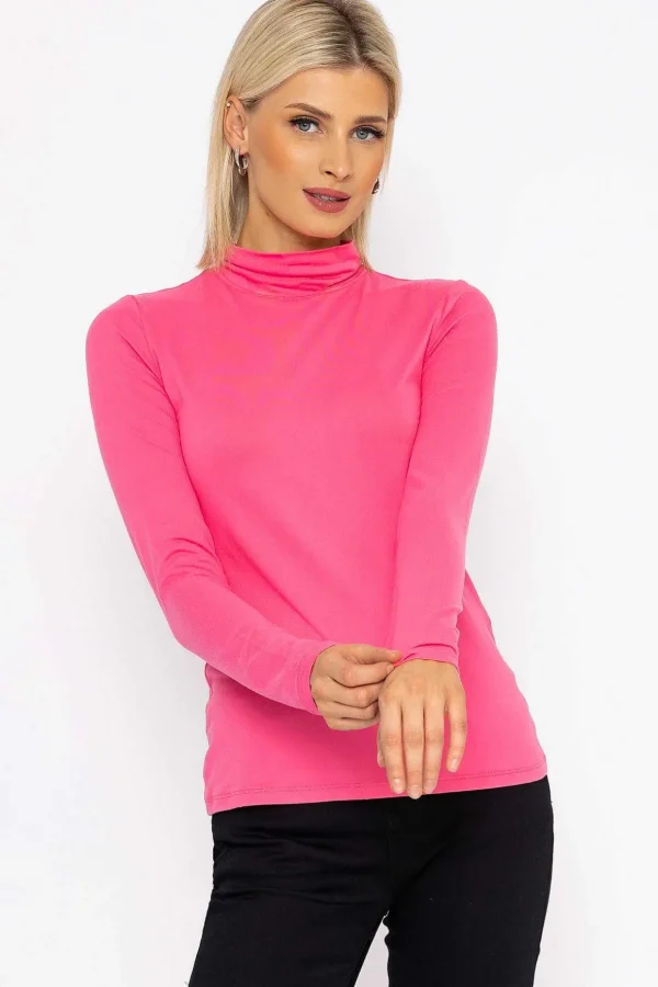 Ina High Neck Top In Pink