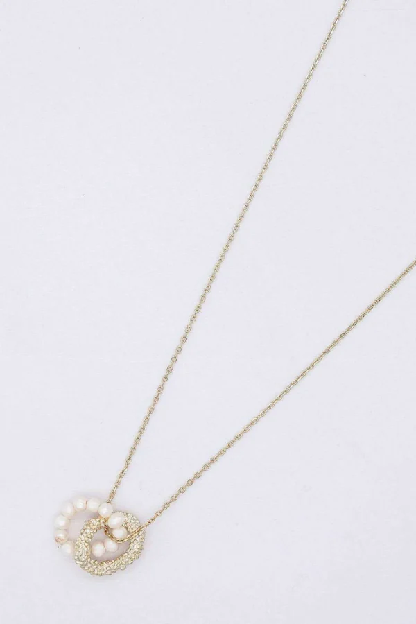 Interlocking Circle Necklace In Gold