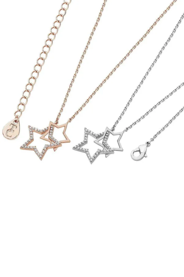 Interlocking Star Pendant In Rose Gold