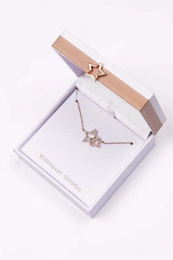 Interlocking Star Pendant In Rose Gold