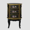 Isabel Round Black 3 Drawer Cabinet