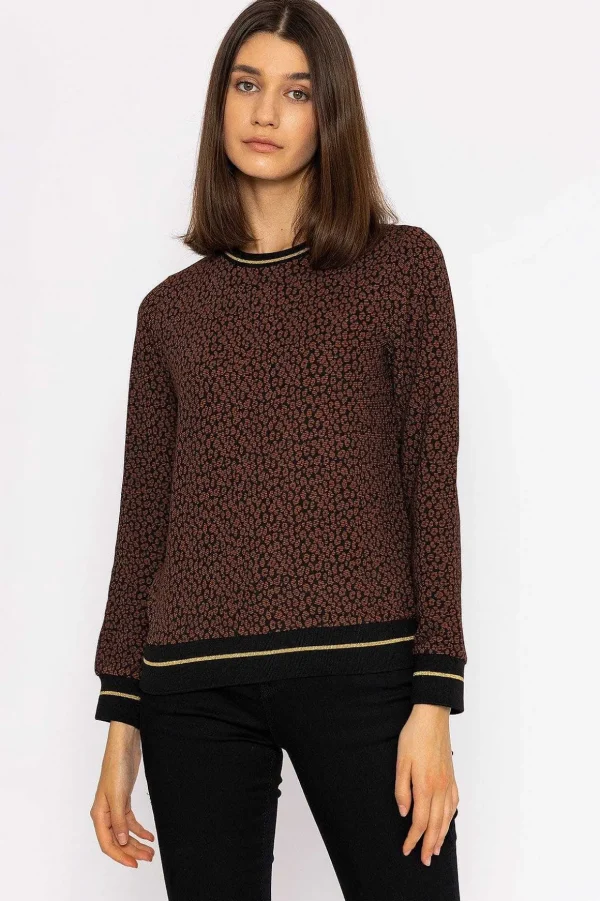 Jacquard Crew Neck In Leopard Print