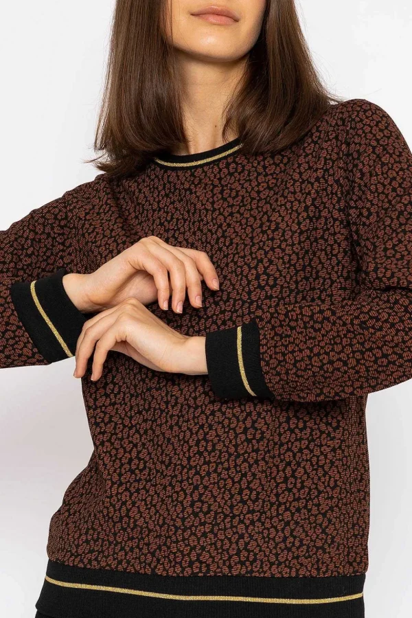 Jacquard Crew Neck In Leopard Print