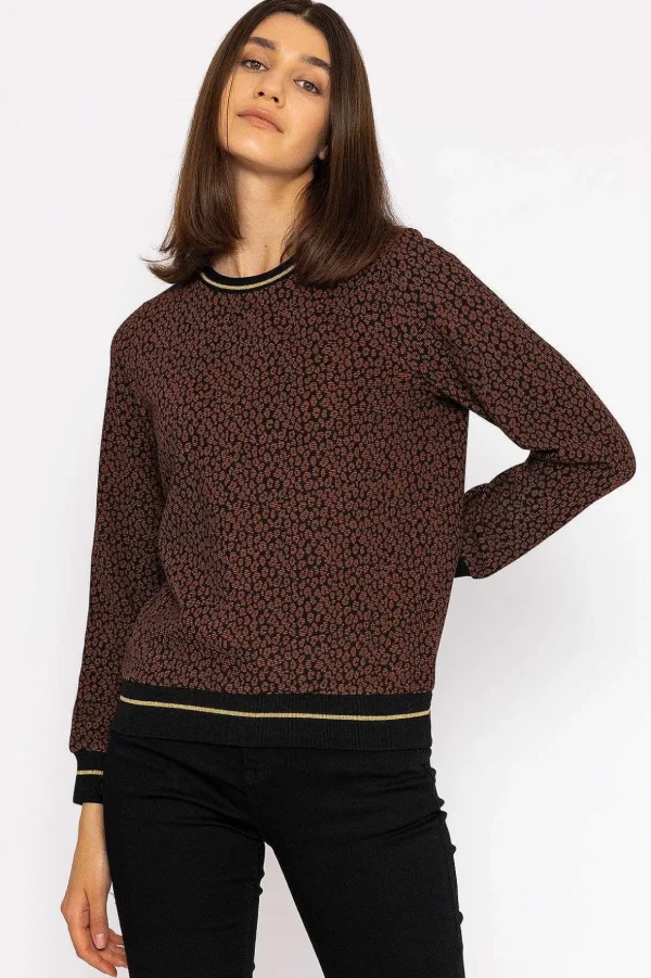 Jacquard Crew Neck In Leopard Print
