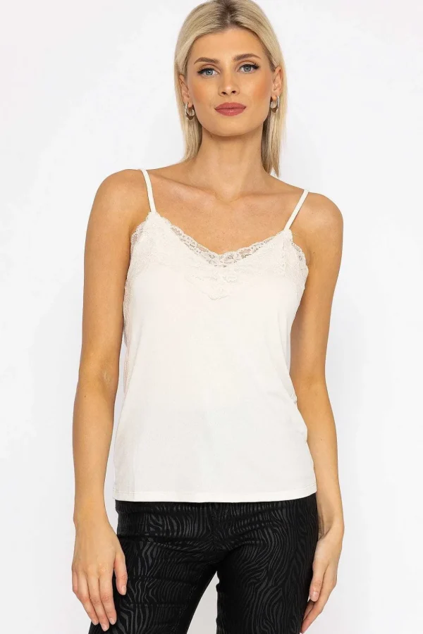 Jade Milla Singlet Top In Cream