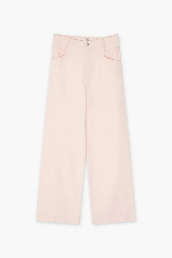 Jake Wide Leg Jeans In Pink