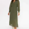 Jodie Midi Dress In Khaki
