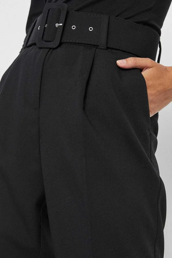 Julie Carrot Pleat Pants In Black