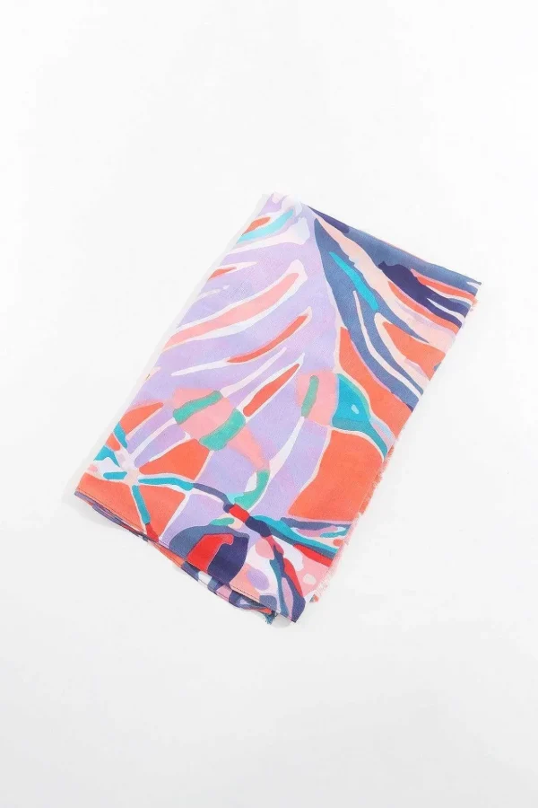 Jungle Leave Scarf In Coral