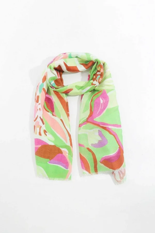Jungle Leave Scarf In Green