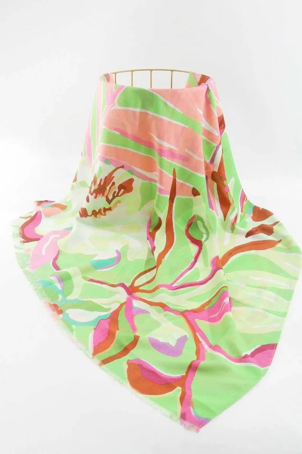 Jungle Leave Scarf In Green