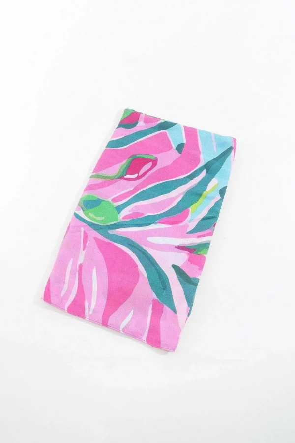 Jungle Leave Scarf In Pink