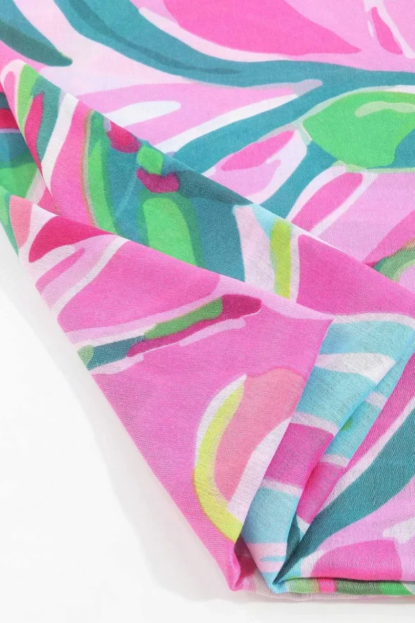 Jungle Leave Scarf In Pink