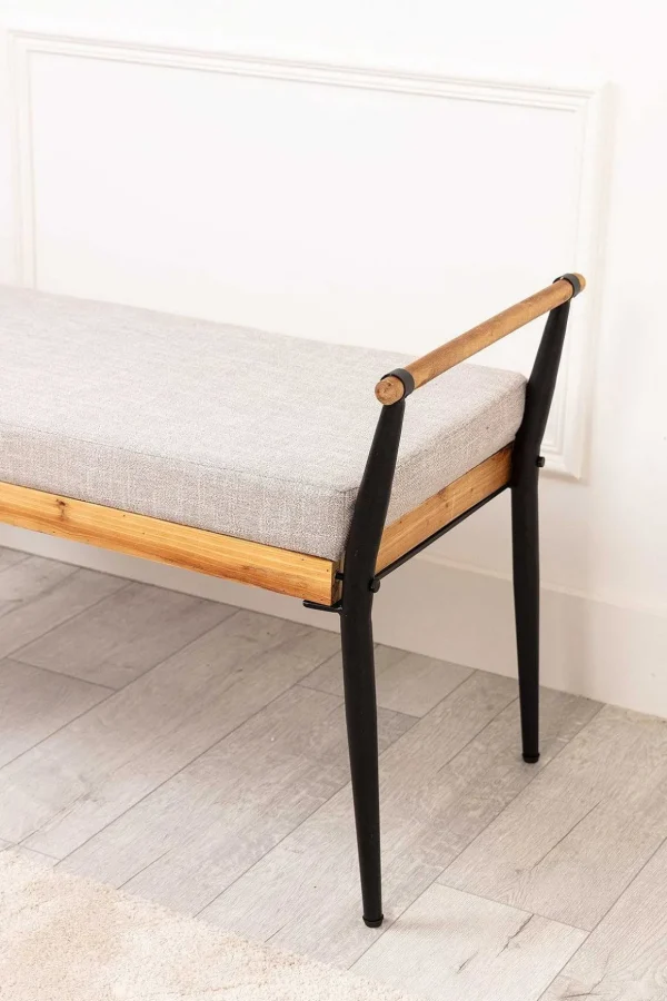 Juno Oak Upholstered Bench