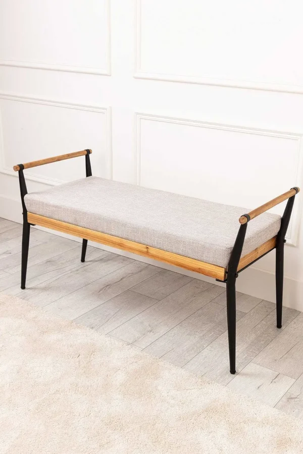 Juno Oak Upholstered Bench