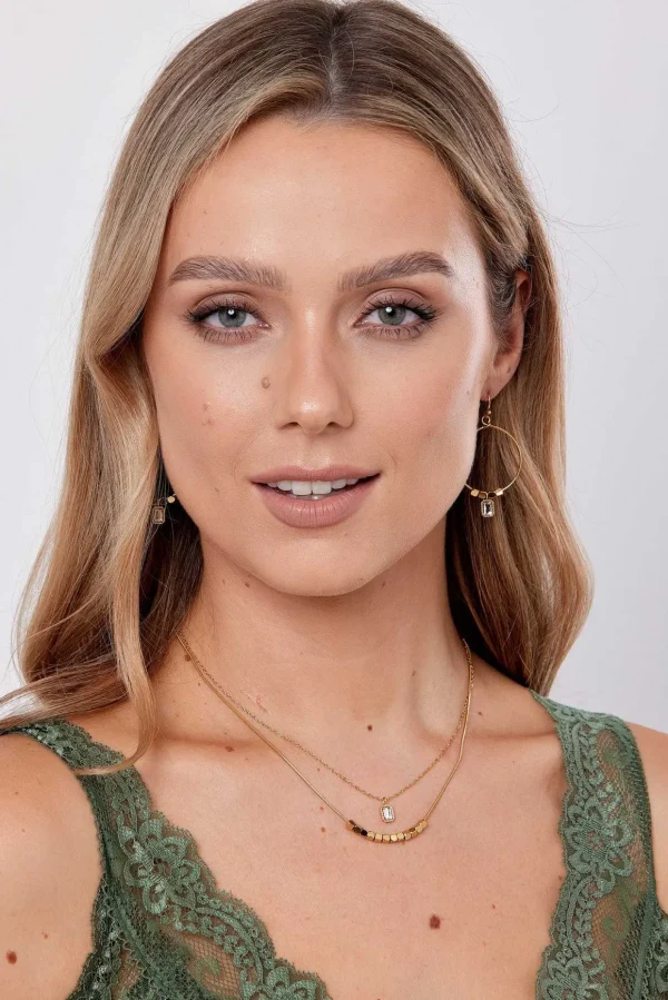 Keilani Clear Stone Earrings