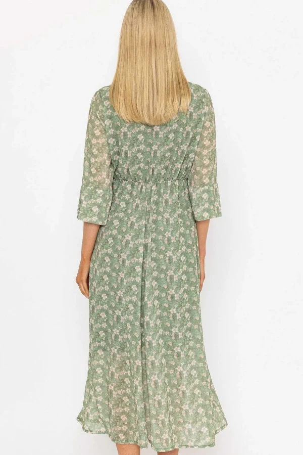 Kerry Midi Dress In Khaki Print