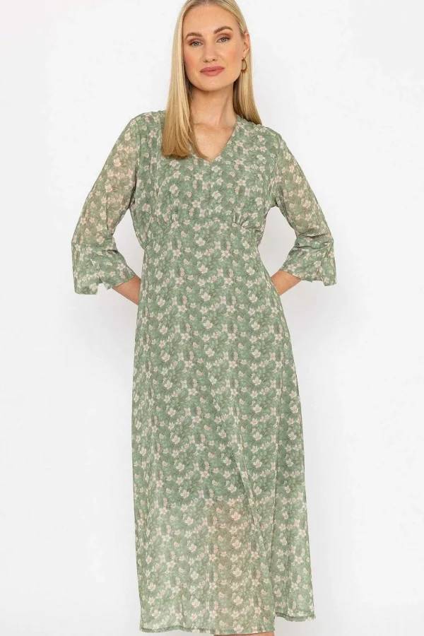 Kerry Midi Dress In Khaki Print