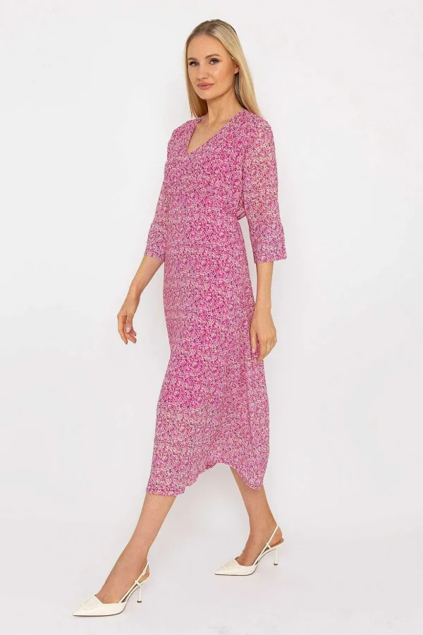 Kerry Midi Dress In Pink Print
