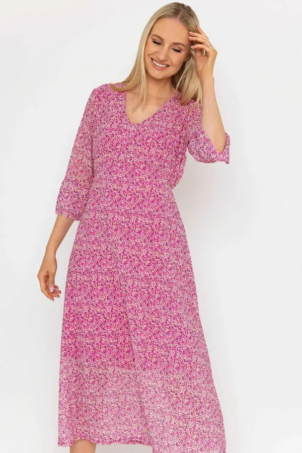 Kerry Midi Dress In Pink Print