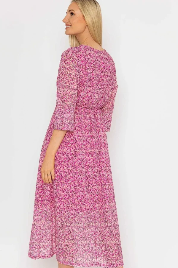 Kerry Midi Dress In Pink Print