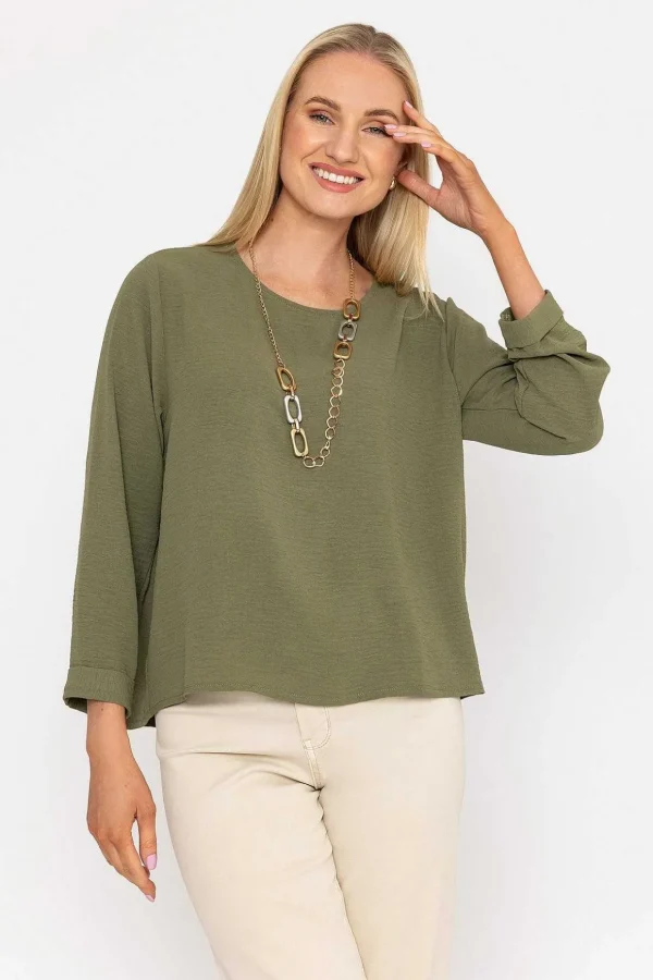 Khaki Top With Necklace