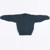 Kids Aran Cardigan In Blue