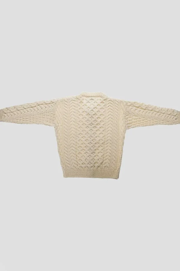 Kids Aran Cardigan In Cream