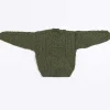 Kids Aran Cardigan In Green