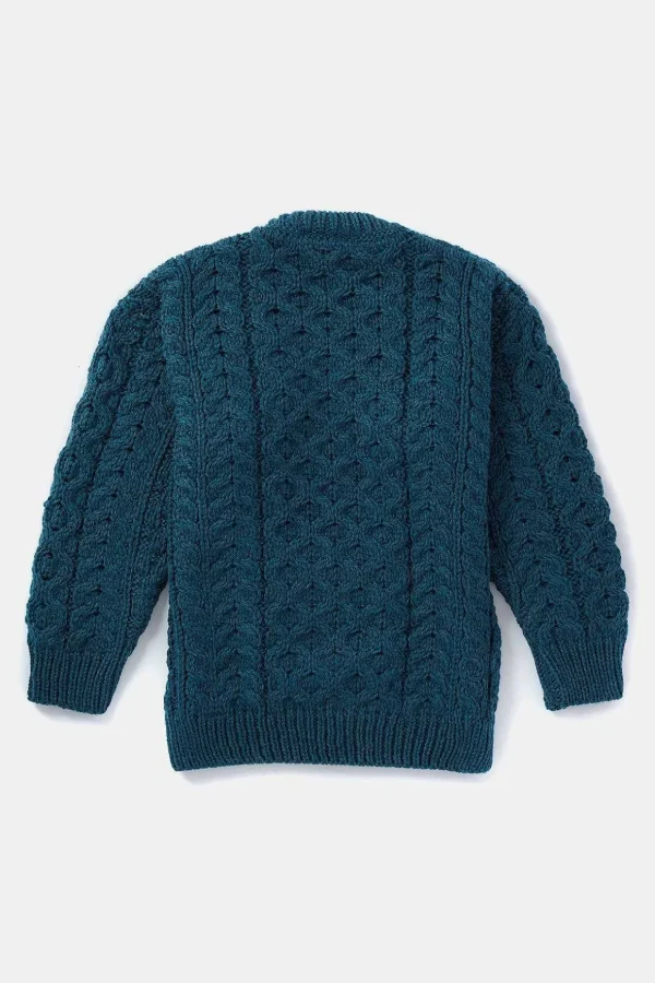Kids Aran Jumper In Blue