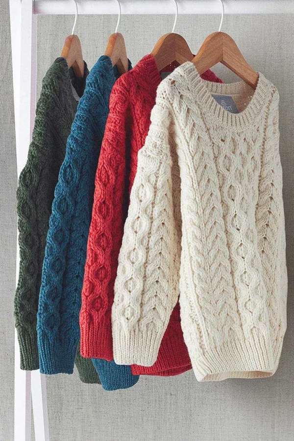 Kids Aran Jumper In Blue
