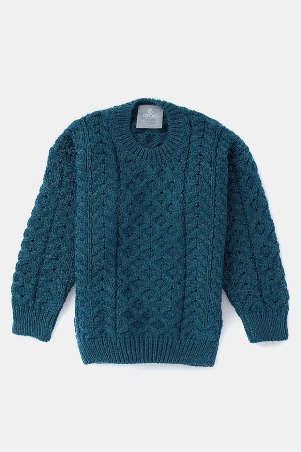 Kids Aran Jumper In Blue