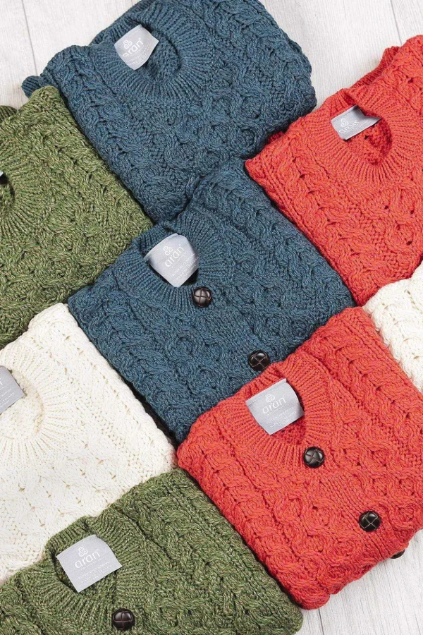Kids Aran Jumper In Blue