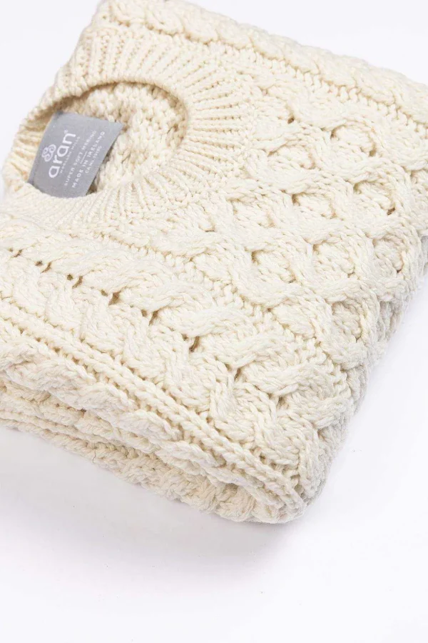 Kids Aran Jumper In Cream