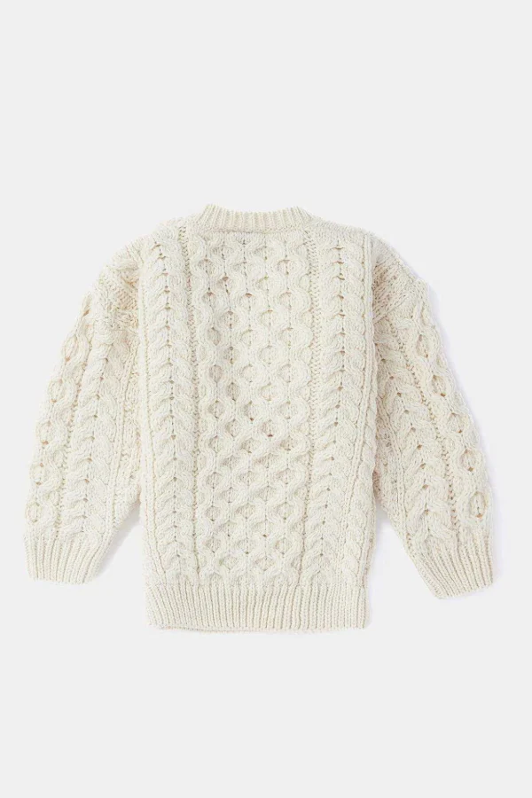 Kids Aran Jumper In Cream