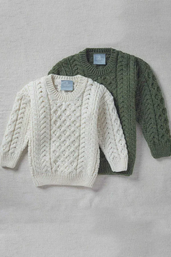 Kids Aran Jumper In Cream